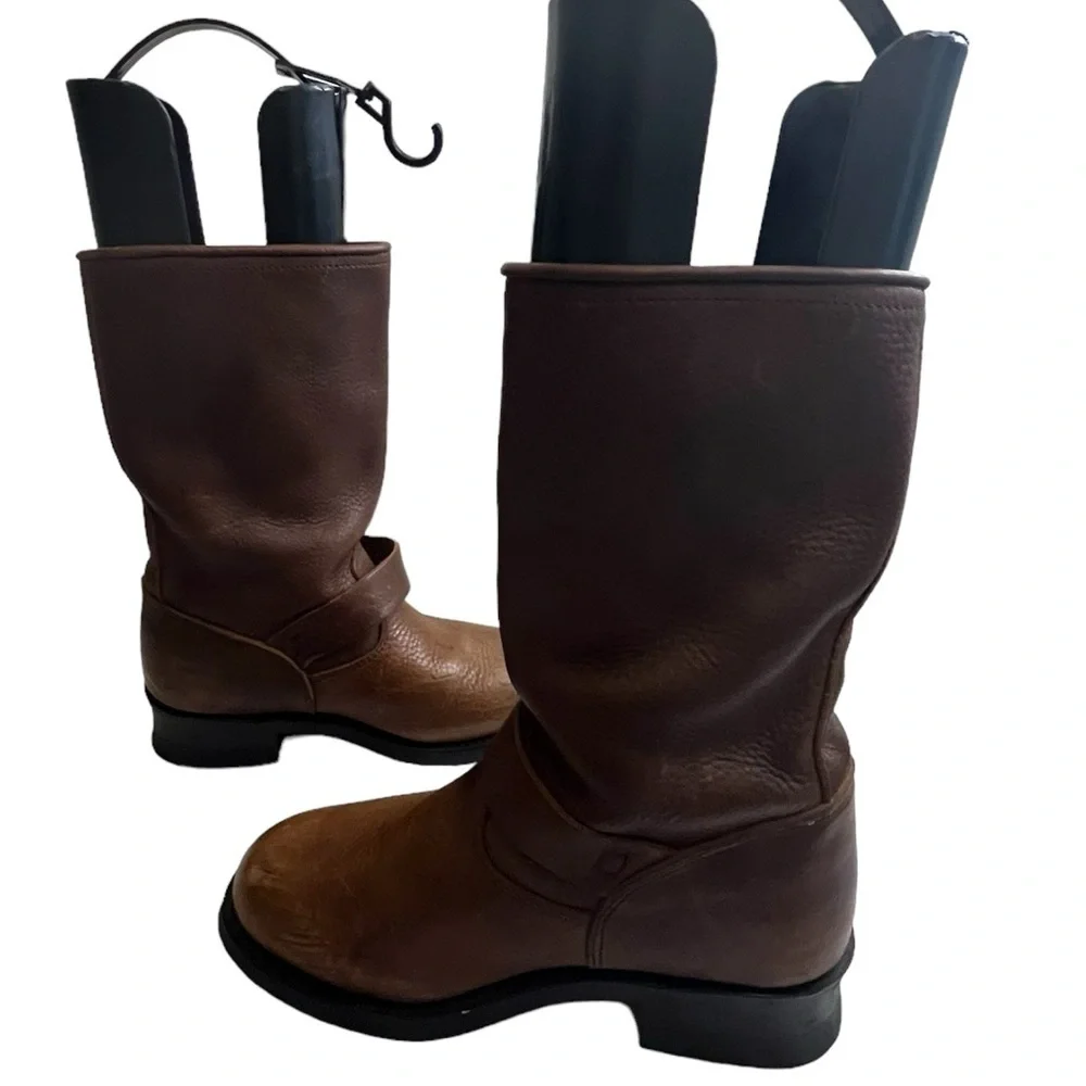 Xelement Boots - Brown Oil-tanned Leather, men US size 9